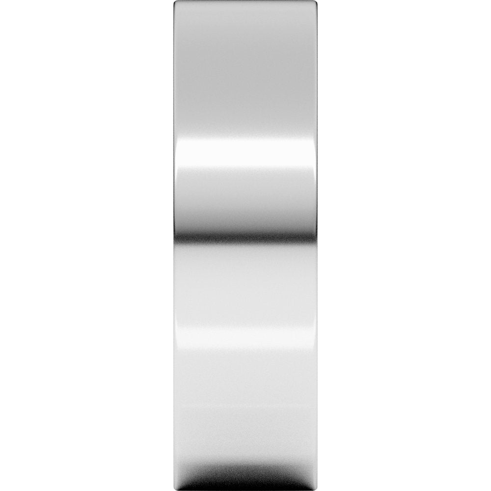 10K White Gold 6 mm Lightweight Comfort-Fit Flat Band Size 10