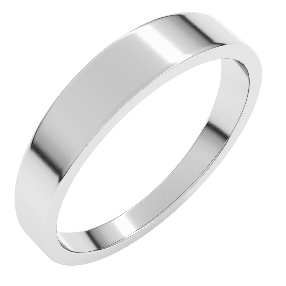 Sterling Silver 4 mm Tapered Flat Band Size 6