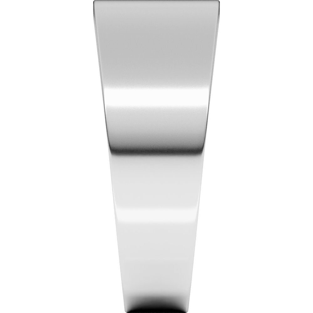 10K White Gold 8 mm Tapered Flat Band Size 7