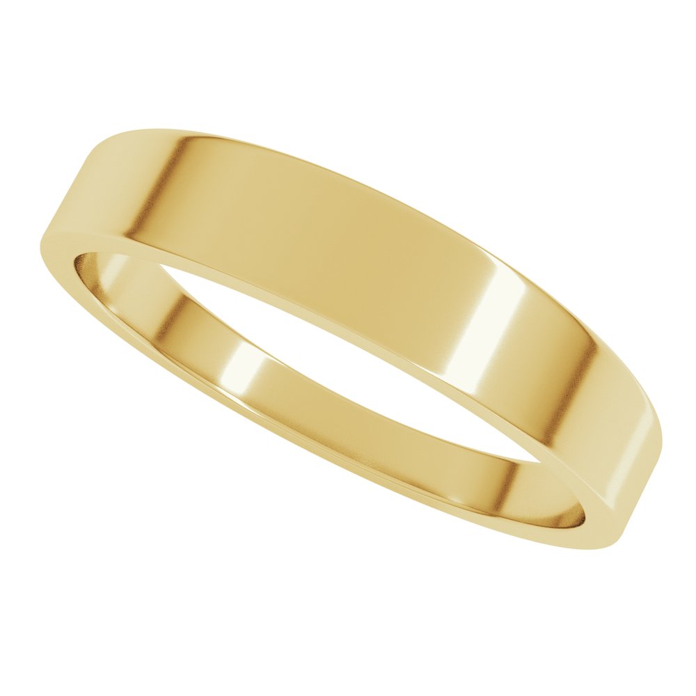 18K Yellow Gold 4 mm Tapered Flat Band Size 5