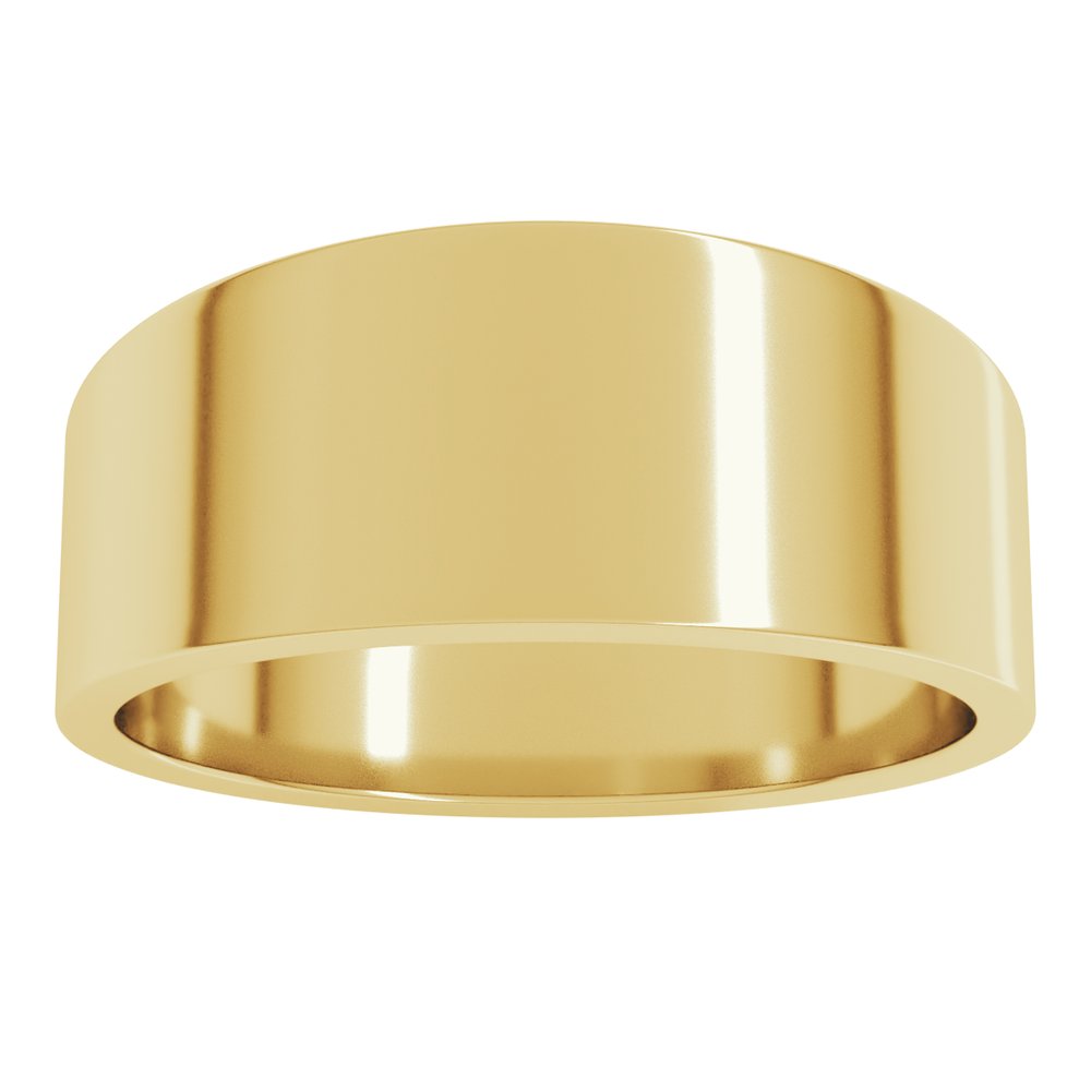 10K Yellow Gold 8 mm Tapered Flat Band Size 7