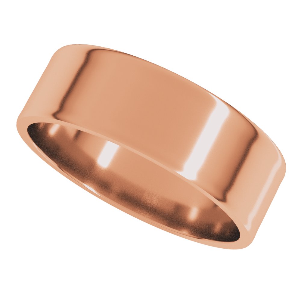 14K Rose 6 mm Flat Ultra-Light Band Size 10