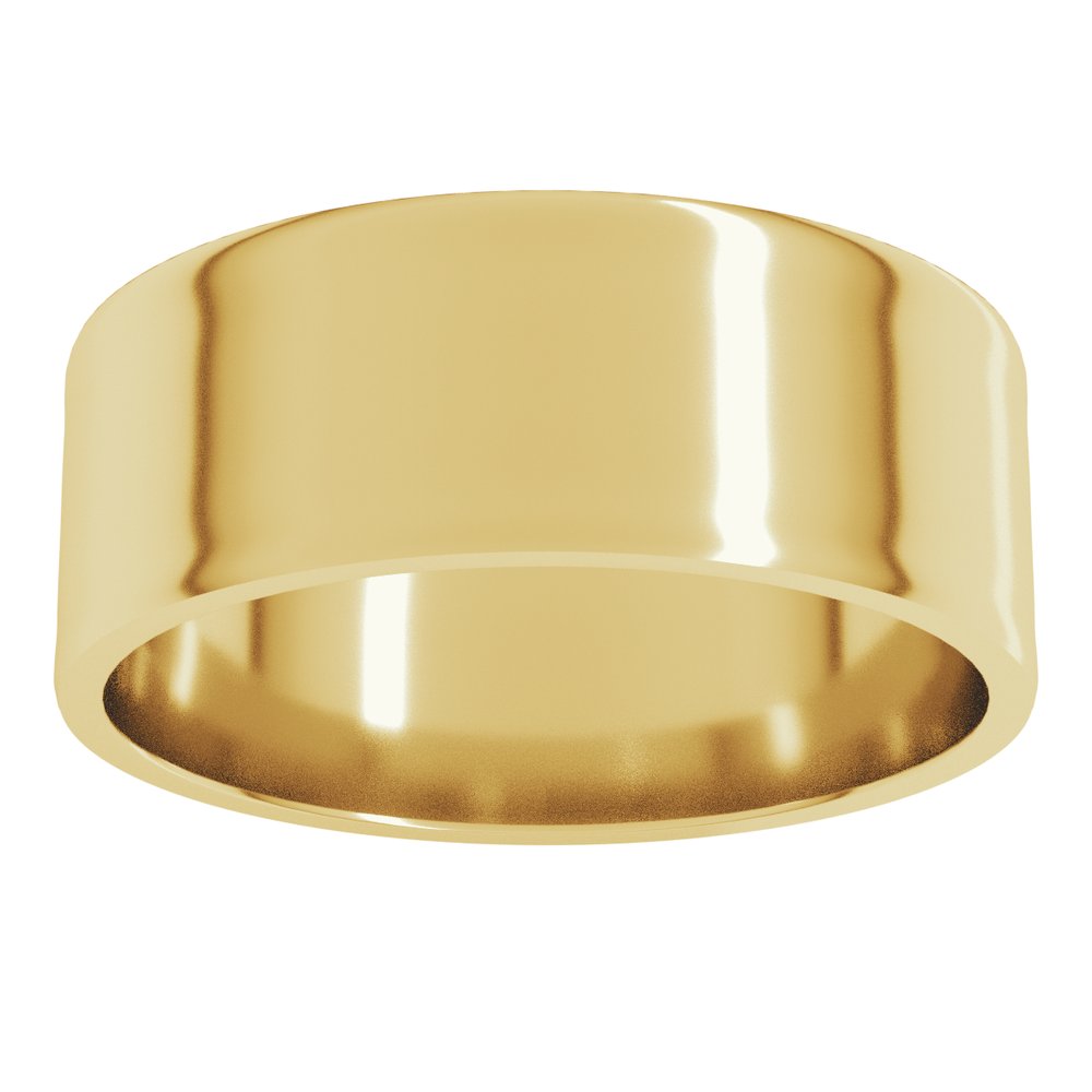 14K Yellow Gold 7 mm Ultra-Lightweight Flat Band Size 6.5