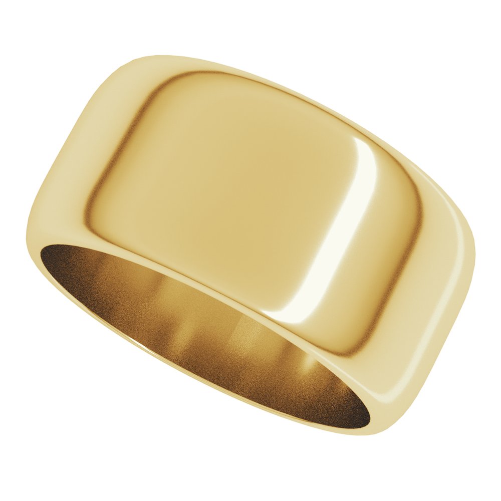 10K Yellow Gold 10 mm Half Round Band Size 7