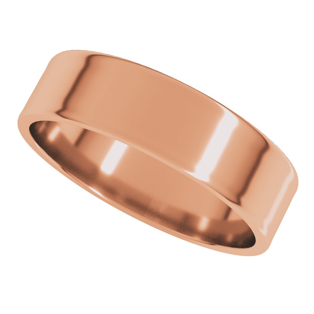 18K Rose Gold 5 mm Ultra-Lightweight Flat Band Size 5.5