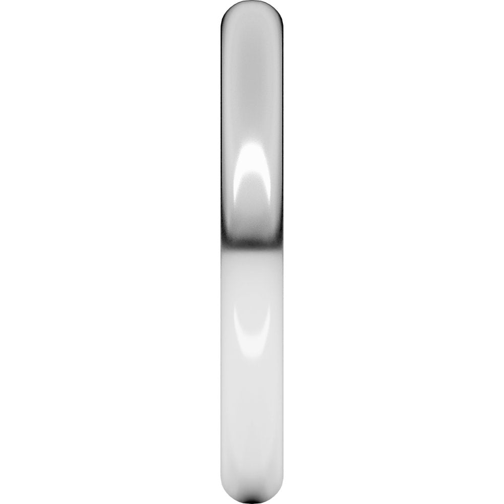 18K White Gold 2.5 mm Half Round Band Size 4