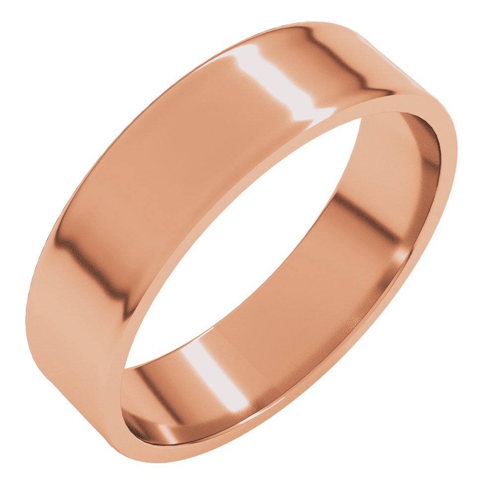 14K Rose 5 mm Ultra-Lightweight Flat Band Size 7