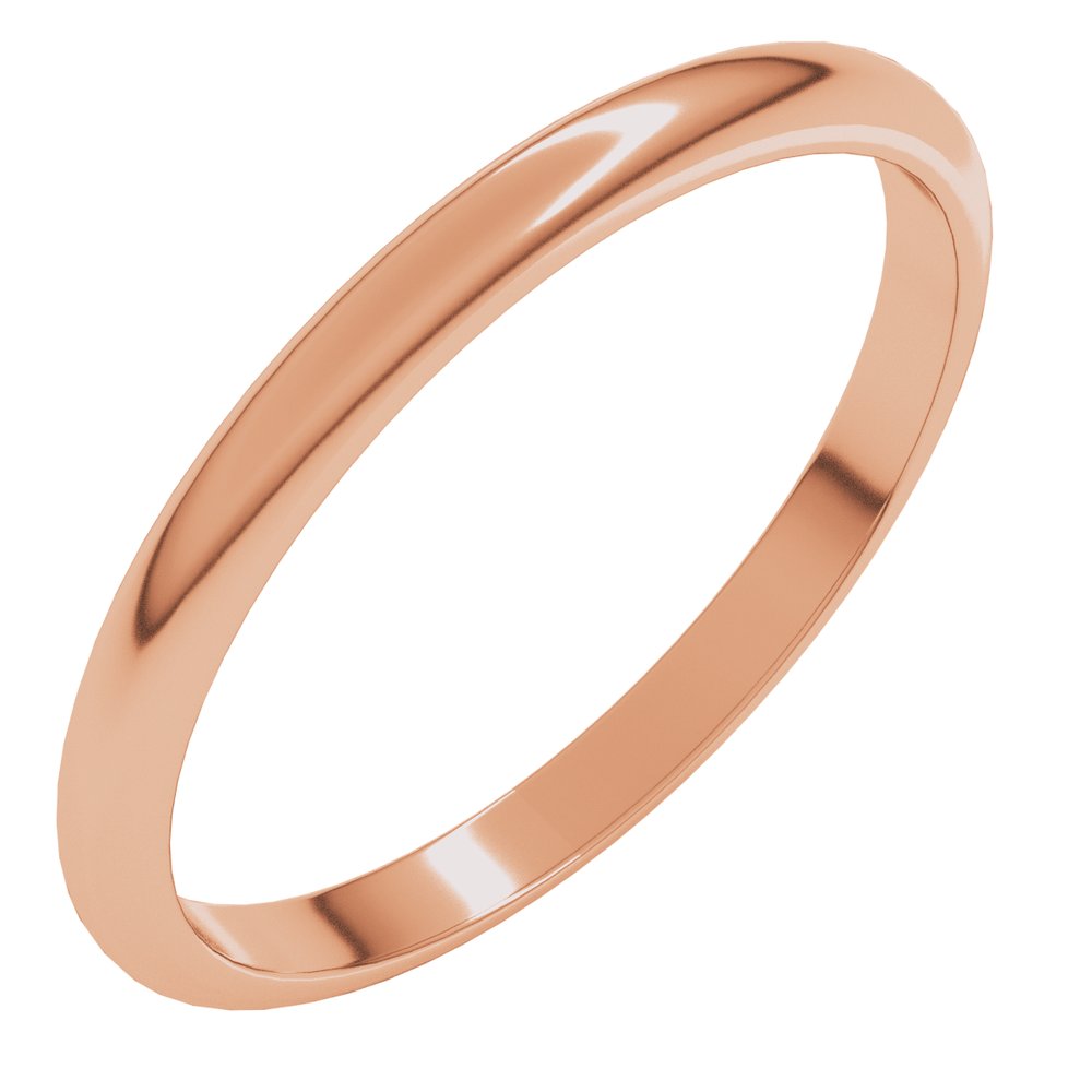 10K Rose Gold 2 mm Half Round Band Size 7