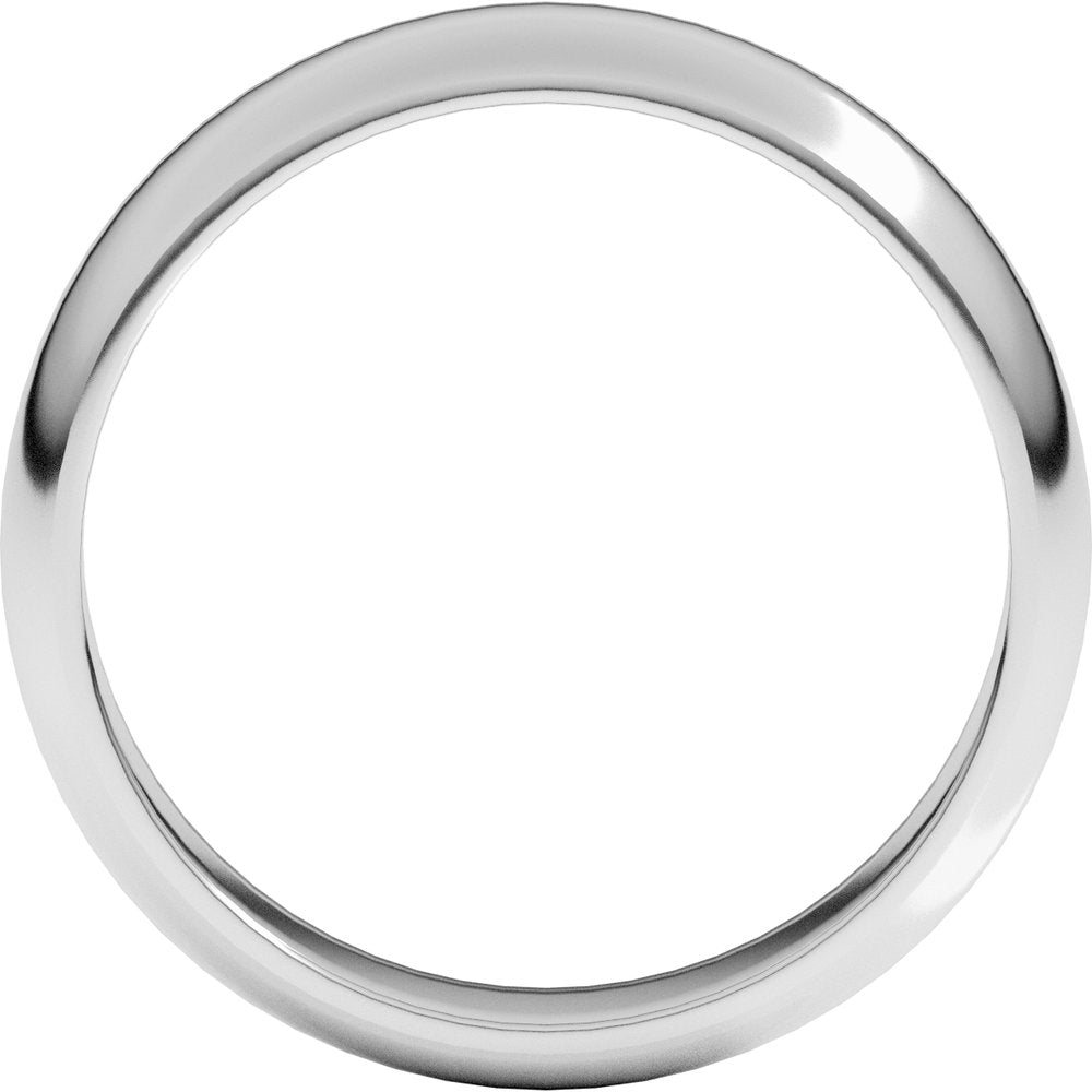 18K White 5 mm Half Round Band