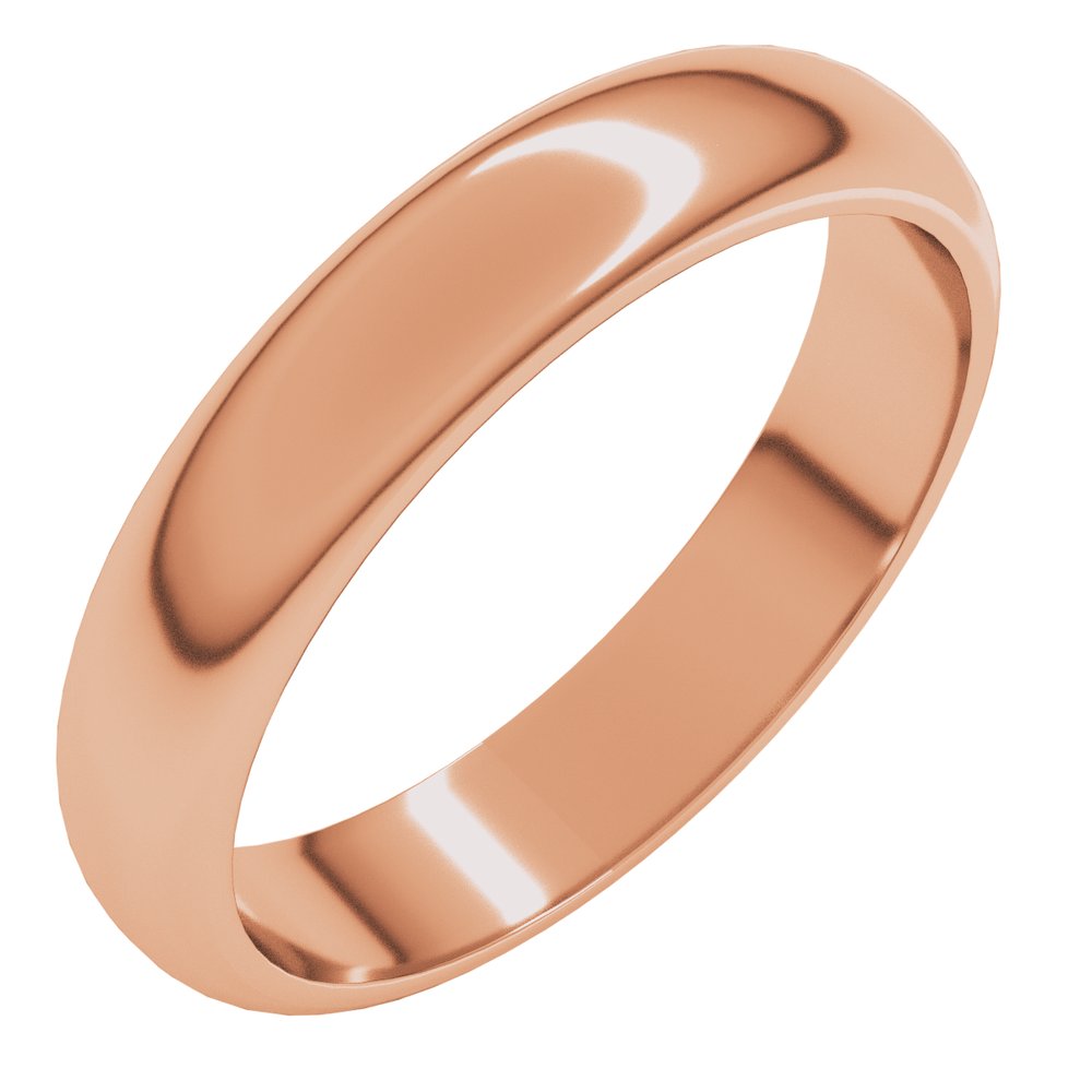 14K Rose Gold 4 mm Half Round Band Size 6.5