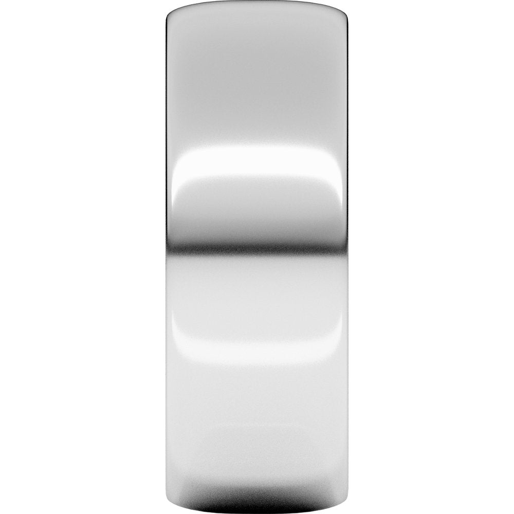 10K White Gold 7 mm Lightweight Half Round Band Size 8.5