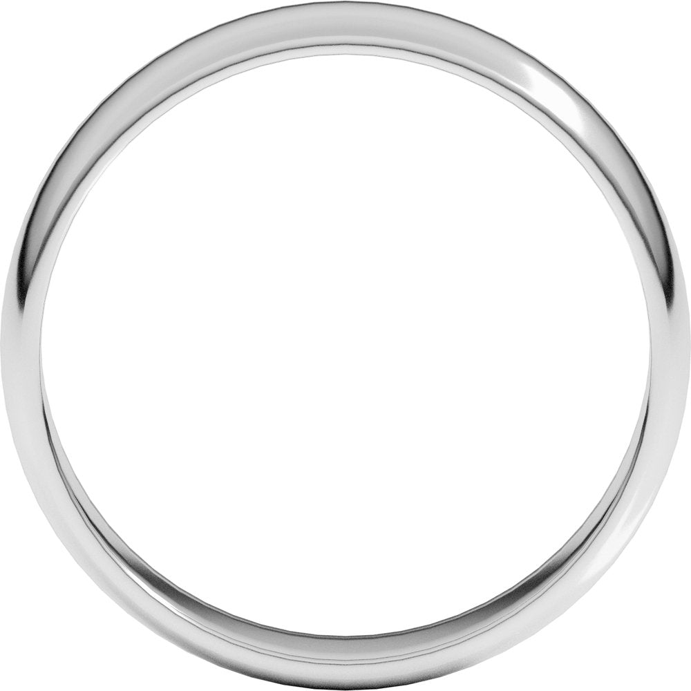 Platinum 5 mm Lightweight Half Round Band Size 10