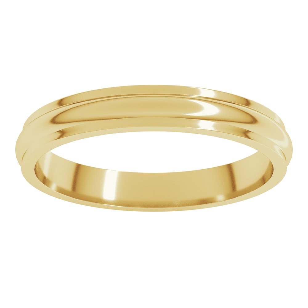 10K Yellow Gold 3 mm Stepped-Edge Half Round Band Size 6.5