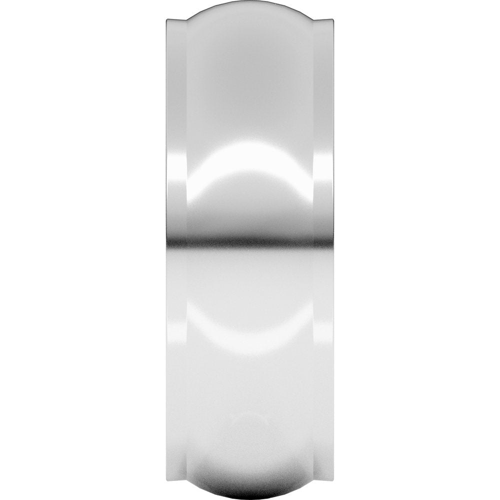 14K White Gold 7 mm Stepped-Edge Half Round Band Size 11