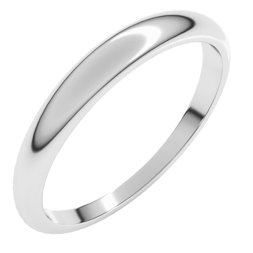 14K White Gold 3 mm Tapered Half Round Band Size 4