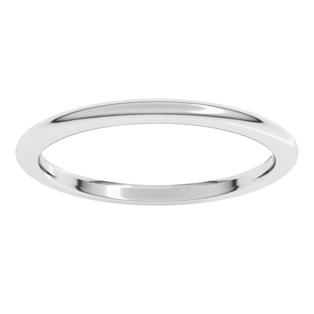 18K White Gold 1.5 mm Comfort-Fit Half Round Band Size 6.5
