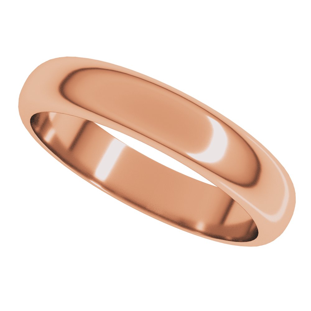 14K Rose Gold 4 mm Half Round Band Size 6.5