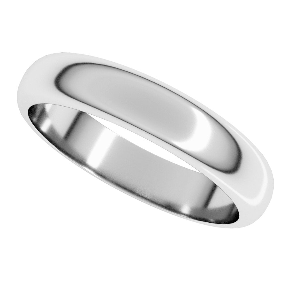 14K X1 White 4 mm Half Round Band Size 12.5