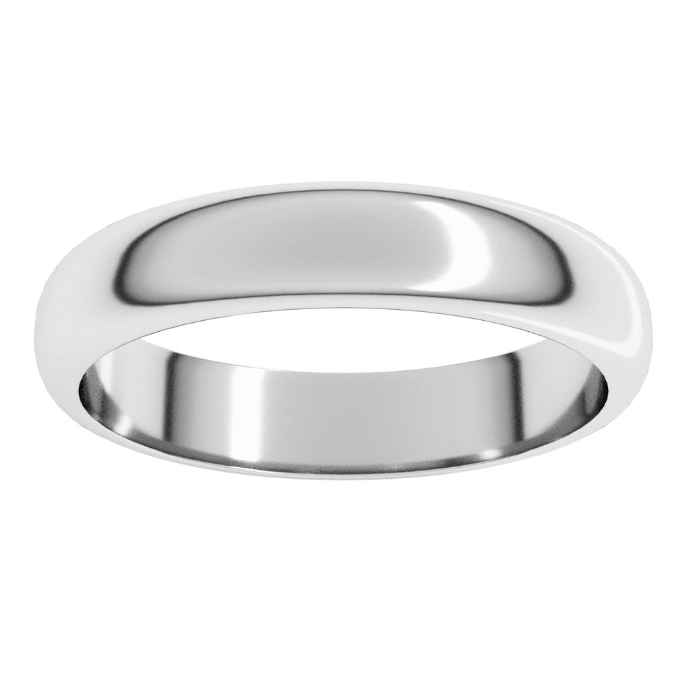Platinum 4 mm Half Round Band Size 5