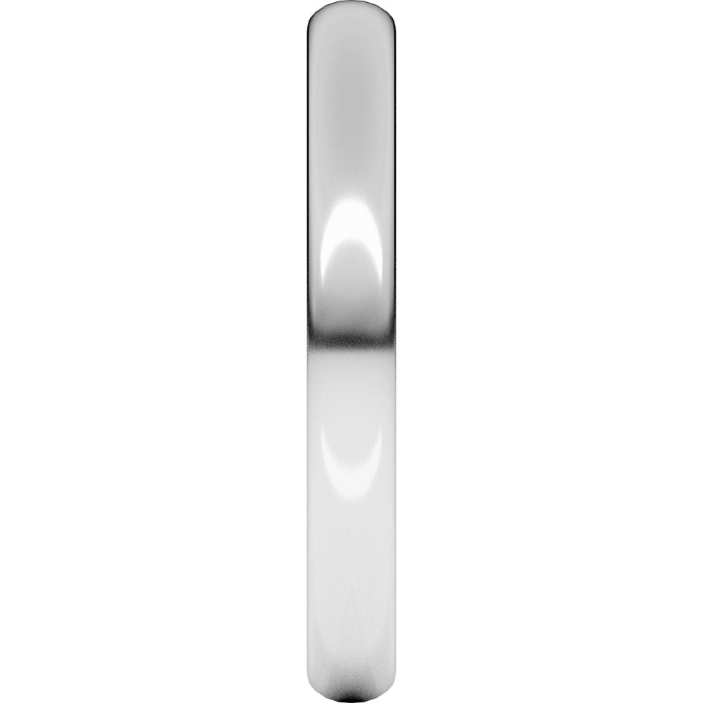 14K White Gold 2.5 mm Lightweight Half Round Band Size 5
