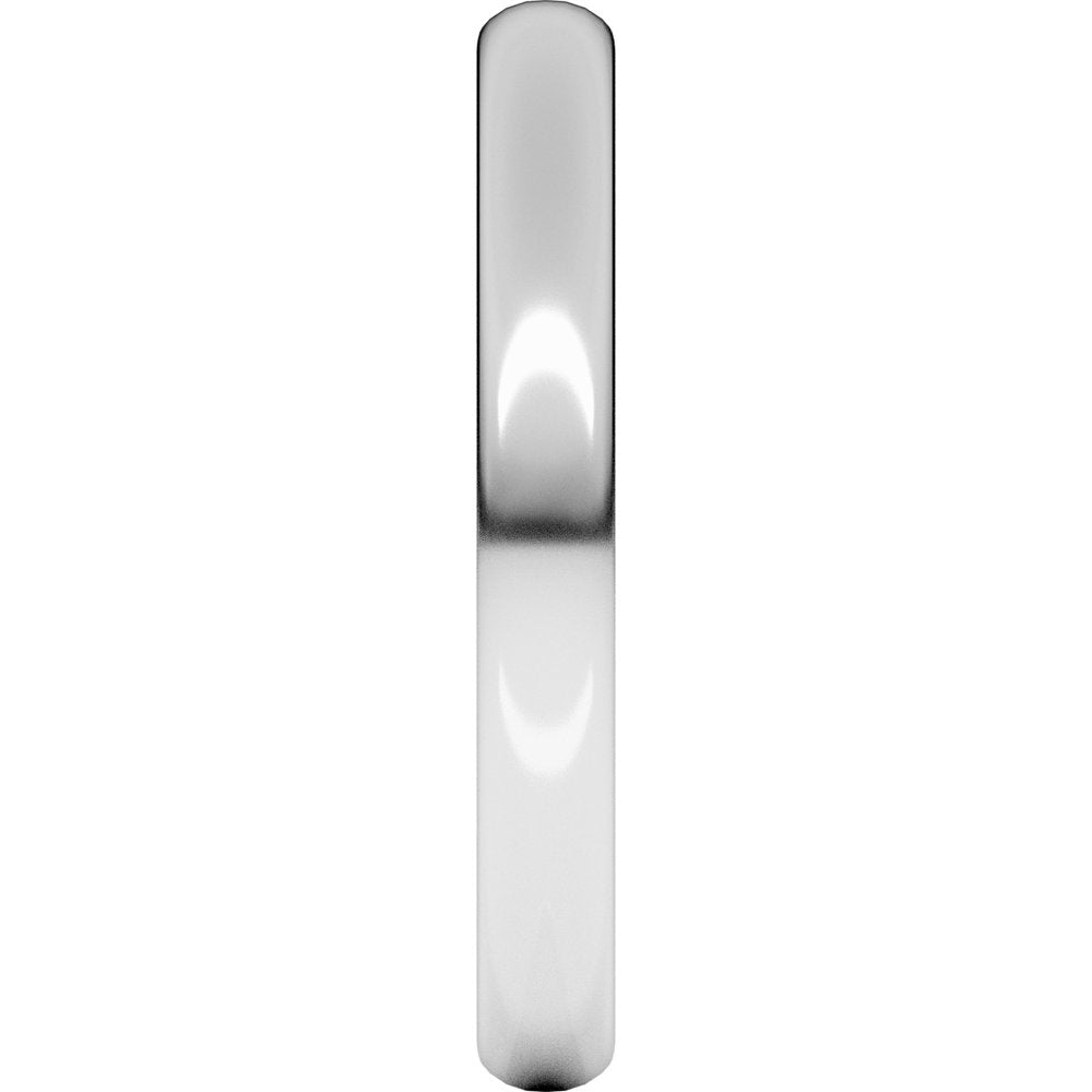 18K White 2.5 mm Half Round Light Band Size 9