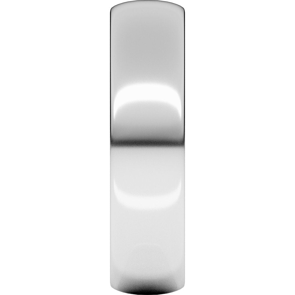 10K White Gold 5 mm Lightweight Half Round Band Size 8