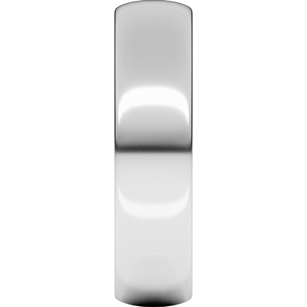 18K Palladium White 5 mm Half Round Light Band Size 9