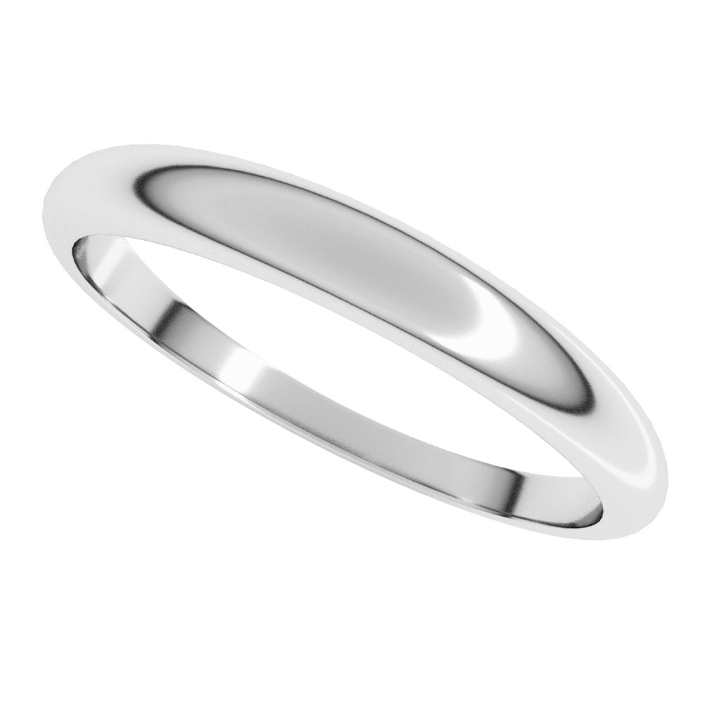 14K White Gold 3 mm Tapered Half Round Band Size 4