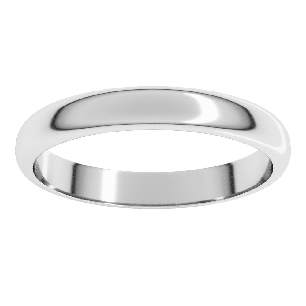 14K X1 White 3 mm Half Round Band Size 7.5
