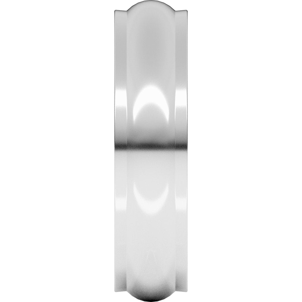 10K White Gold 5 mm Stepped-Edge Half Round Band Size 9