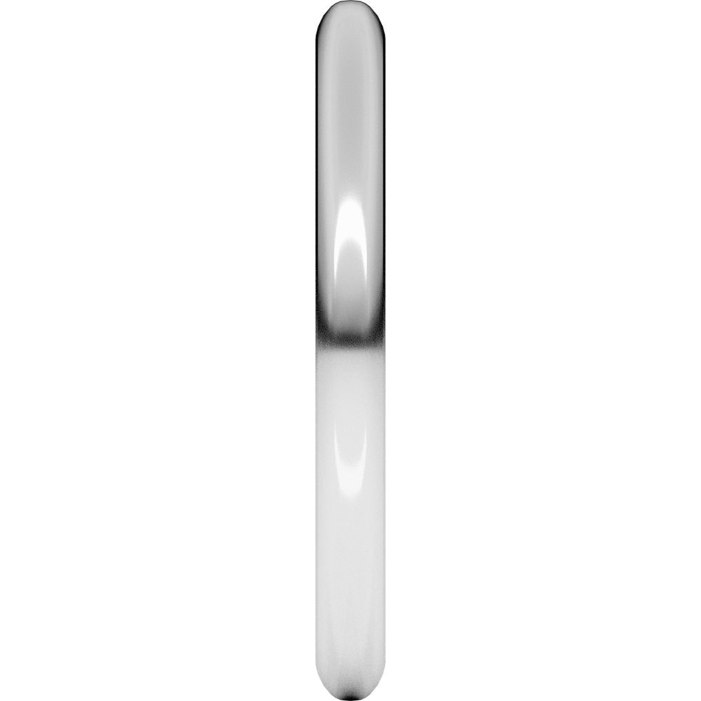 Platinum 2 mm Half Round Band Size 3.5