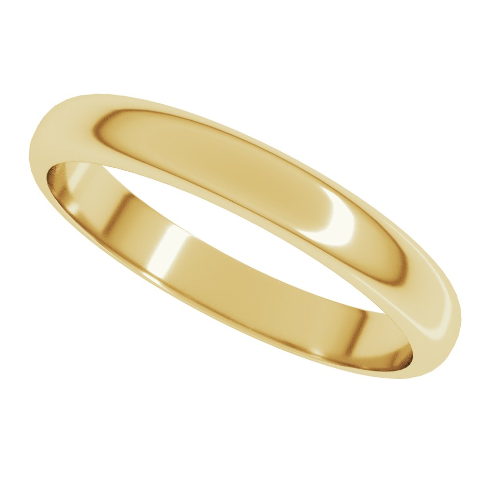 14K Yellow Gold 3.5 mm Half Round Band Size 3.5