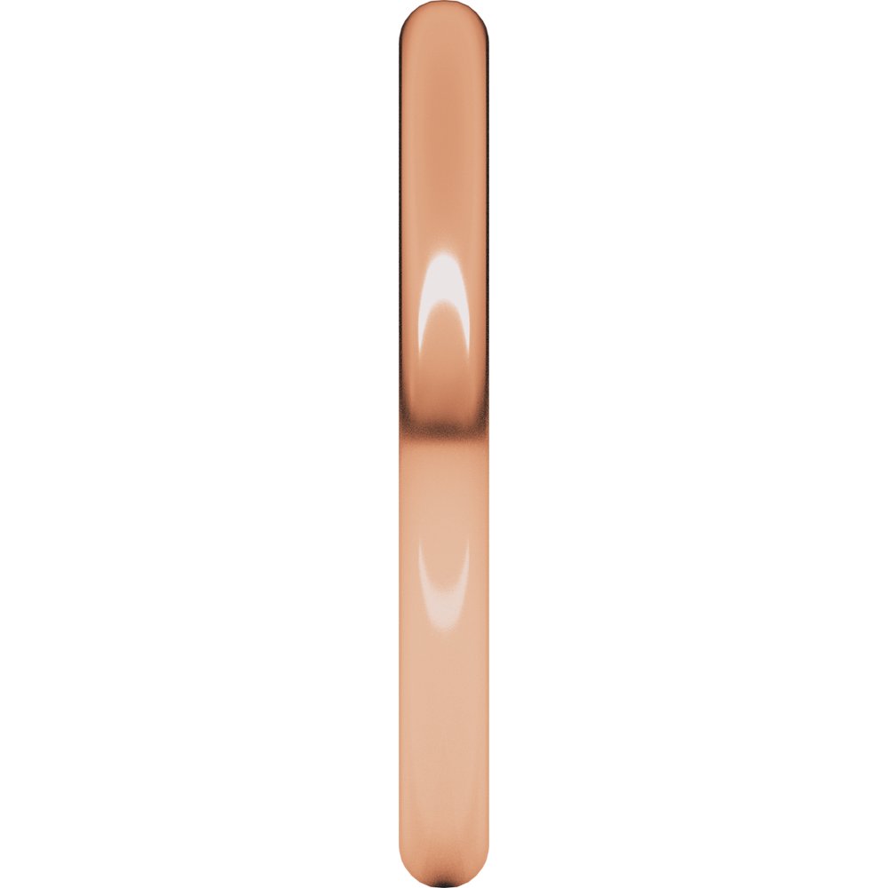 10K Rose Gold 2 mm Lightweight Half Round Band Size 3