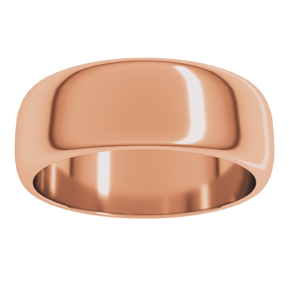 14K Rose 7 mm Half Round Band