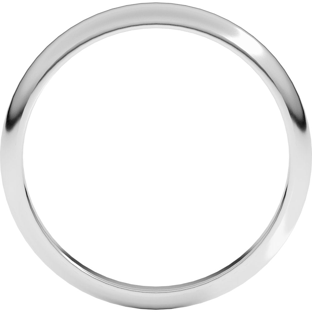 Platinum 4 mm Tapered Half Round Band Size 7