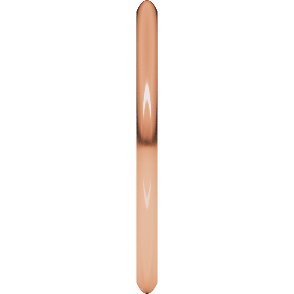 14K Rose Gold 1.5 mm Comfort-Fit Half Round Band Size 4.5