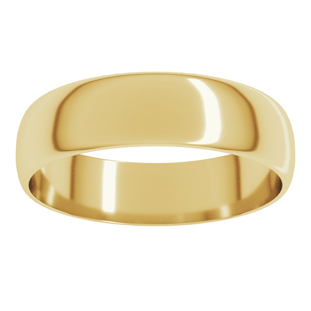 14K Yellow Gold 5 mm Ultra-Lightweight Half Round Band Size 6