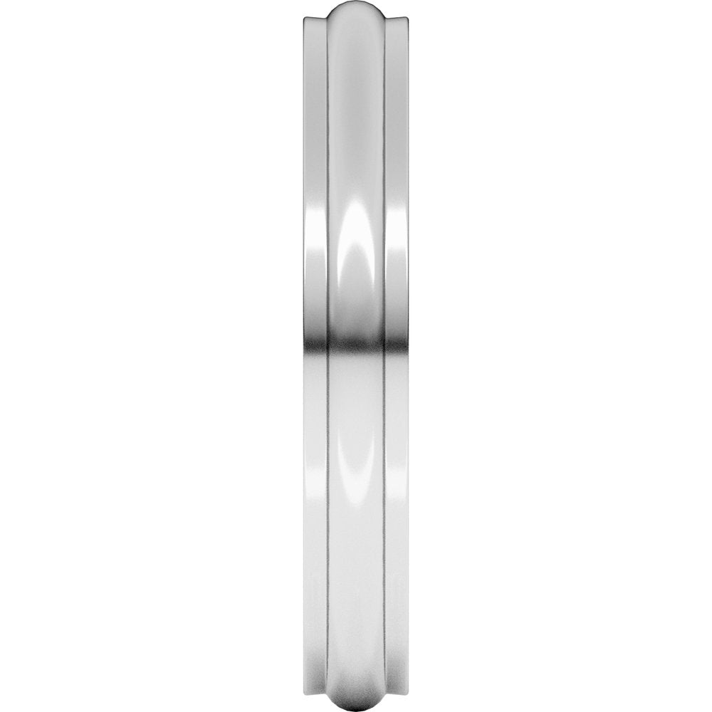 10K White Gold 3 mm Stepped-Edge Half Round Band Size 8.5