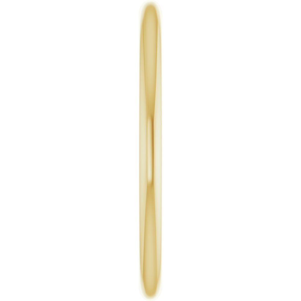 18K Yellow Gold 1.5 mm Ultra-Lightweight Half Round Band Size 6