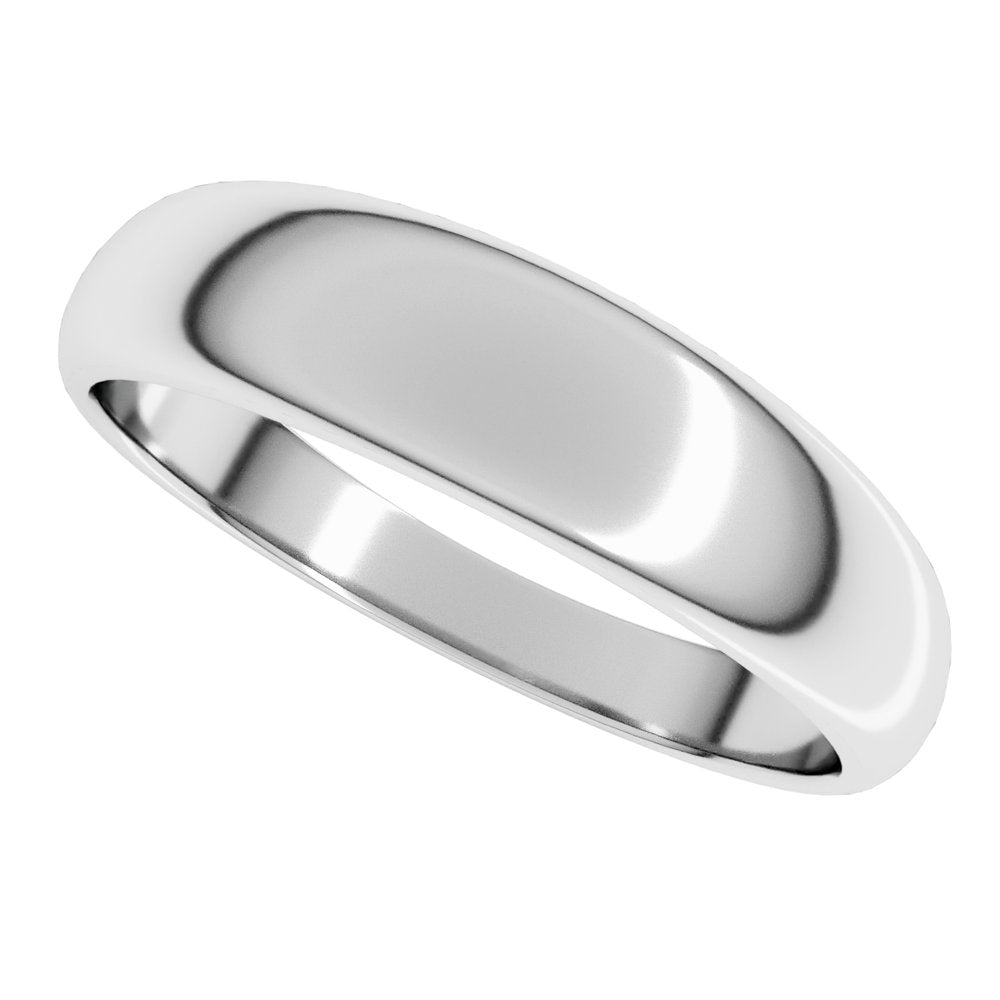 10K White Gold 5 mm Tapered Half Round Band Size 10