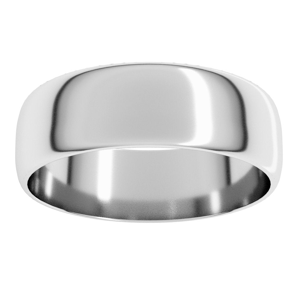 Platinum 6 mm Ultra-Lightweight Half Round Band Size 10