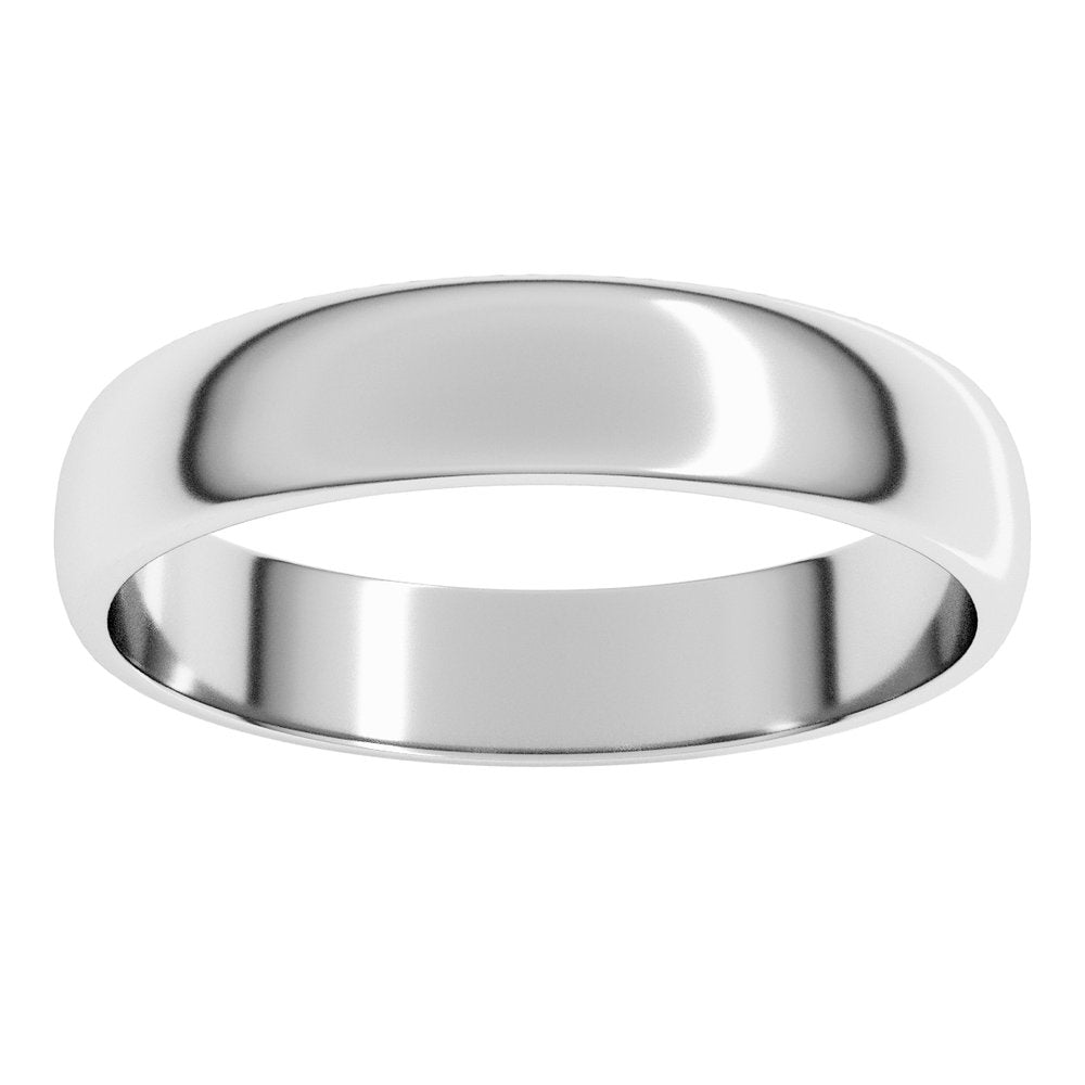 10K White Gold 4 mm Lightweight Half Round Band