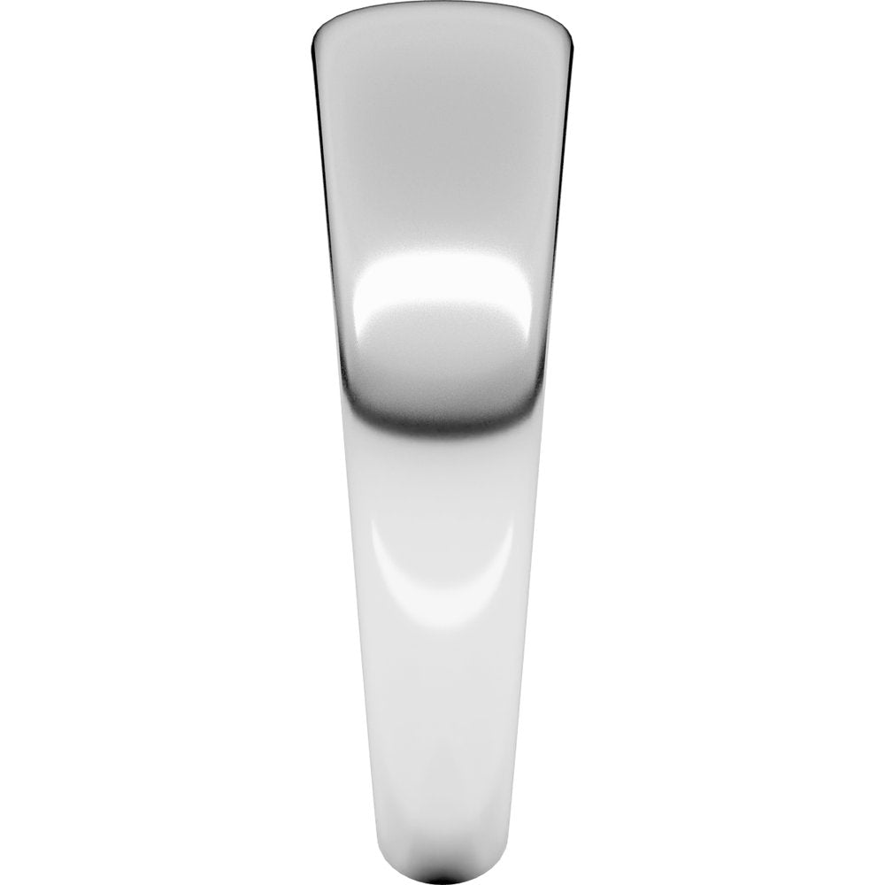 14K White 6 mm Half Round Tapered Band Size 7.5