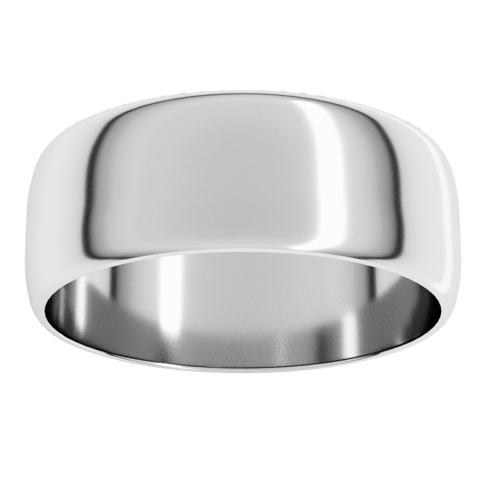 14K White 7 mm Half Round Ultra-Light Band