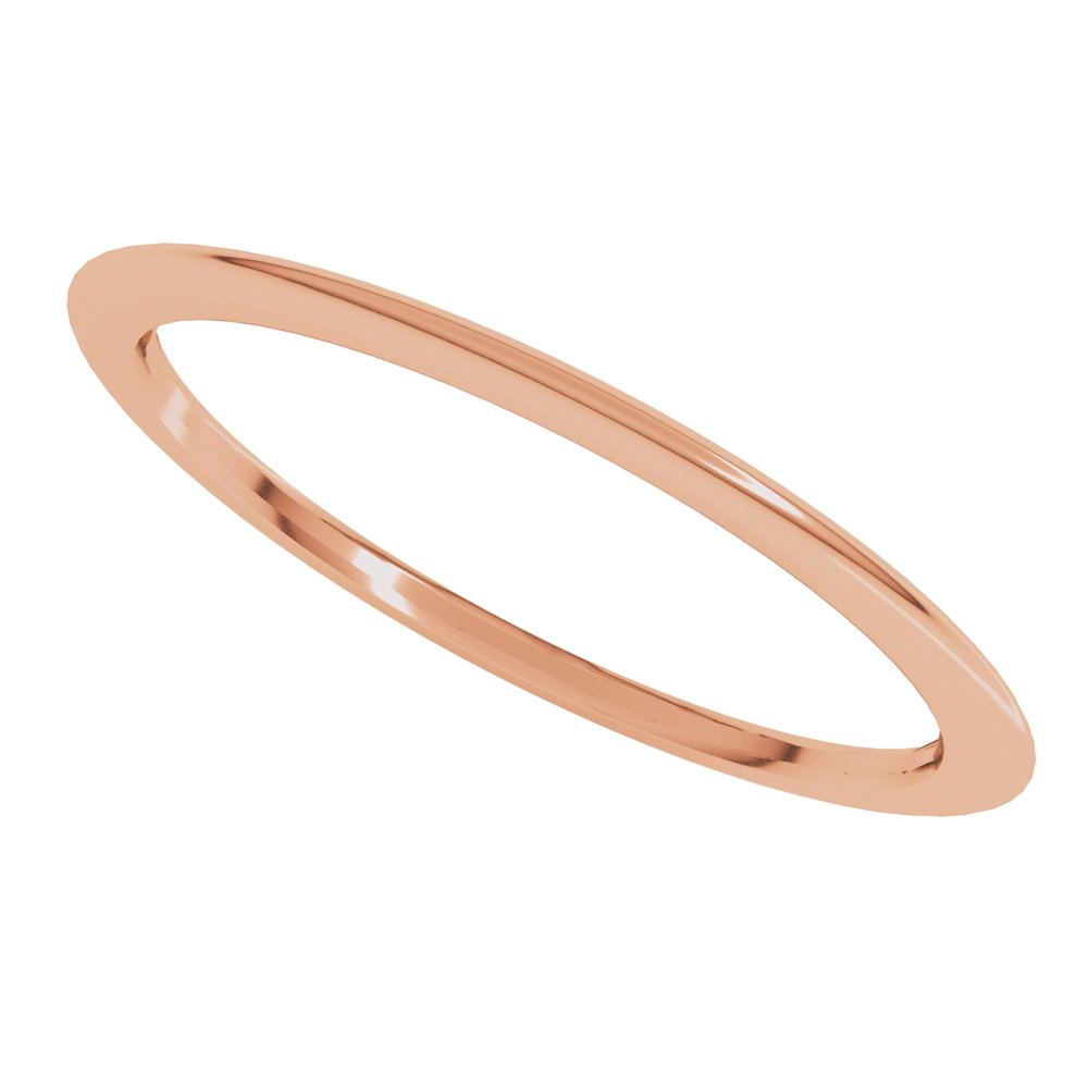 14K Rose Gold 1 mm Comfort-Fit Half Round Band Size 5