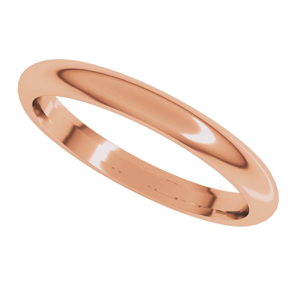 10K Rose 2.5 mm Comfort-Fit Half Round Band Size 8.5