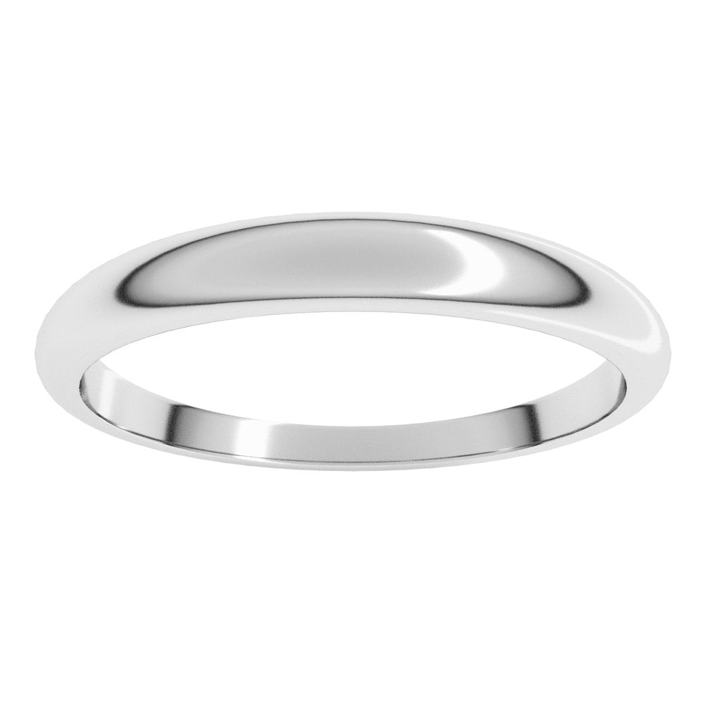 14K White Gold 3 mm Tapered Half Round Band Size 4