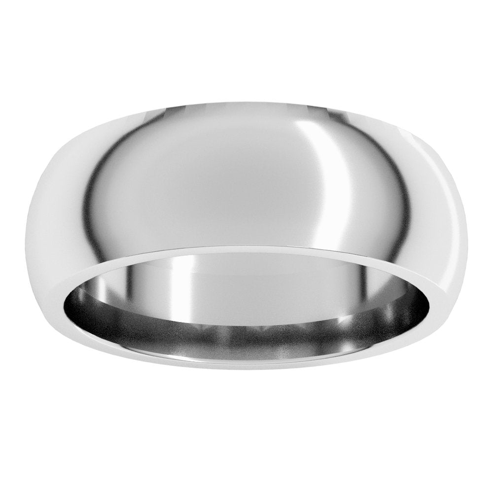 Continuum Sterling Silver 7 mm Comfort-Fit Half Round Band Size 10.5