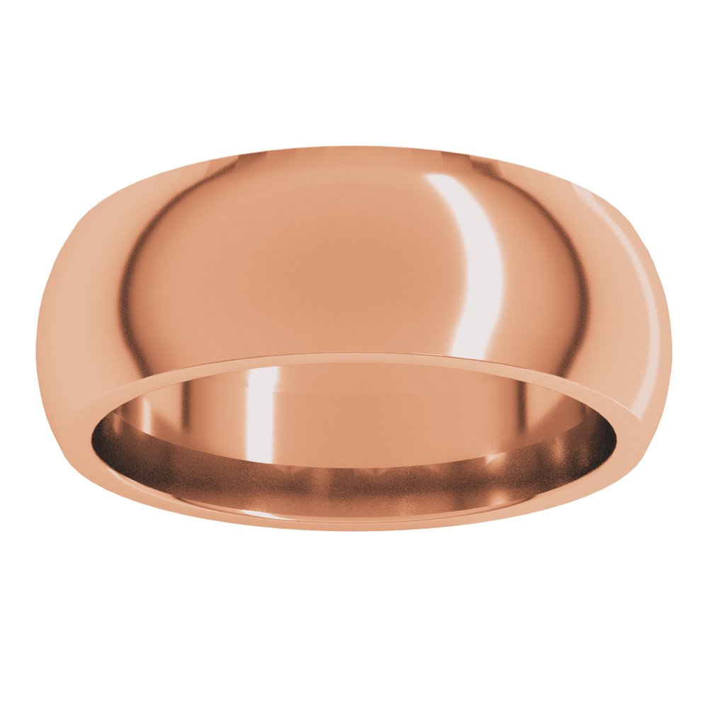 10K Rose Gold 7 mm Comfort-Fit Half Round Band