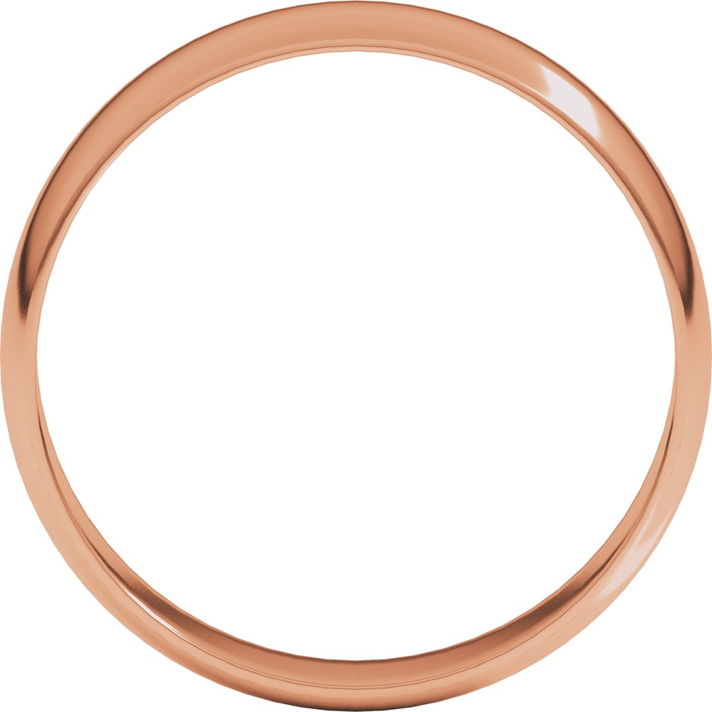 14K Rose 5 mm Ultra-Lightweight Half Round Band Size 9.5